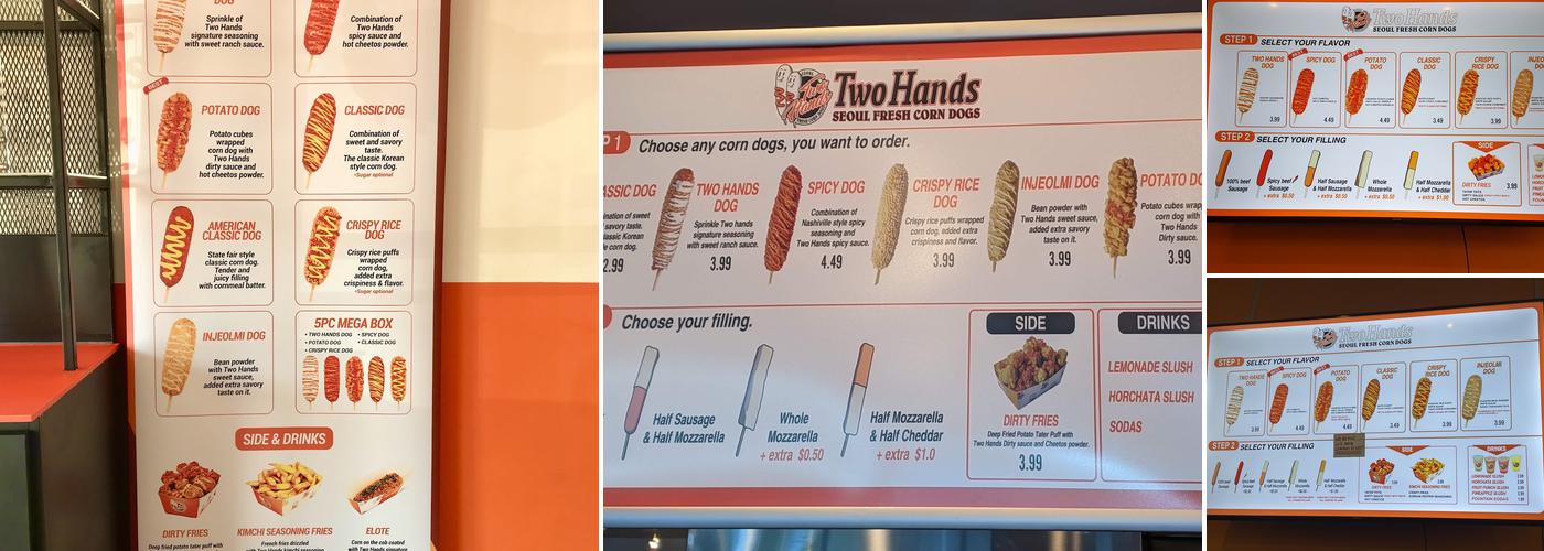 Two Hands Corn Dogs Menu