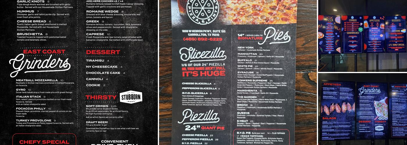 New York Pizza and Pints Menu