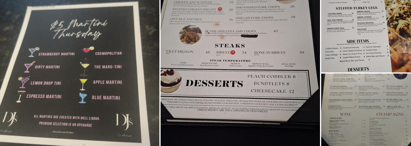 DJ's Steakhouse Menu