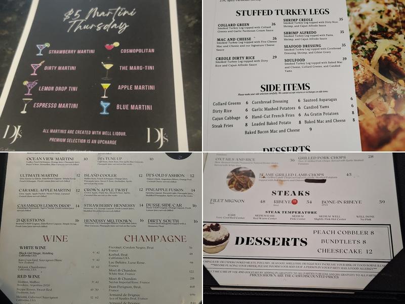 DJ's Steakhouse Menu