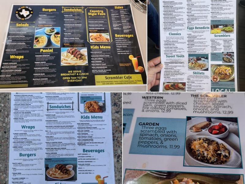 Scrambler Cafe Menu