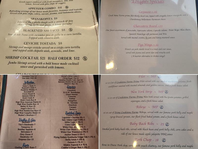 Balcony One Menu