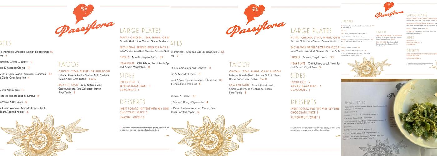 Passiflora Menu
