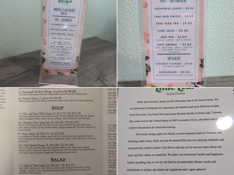 Lime Leaf Asian Fusion Menu