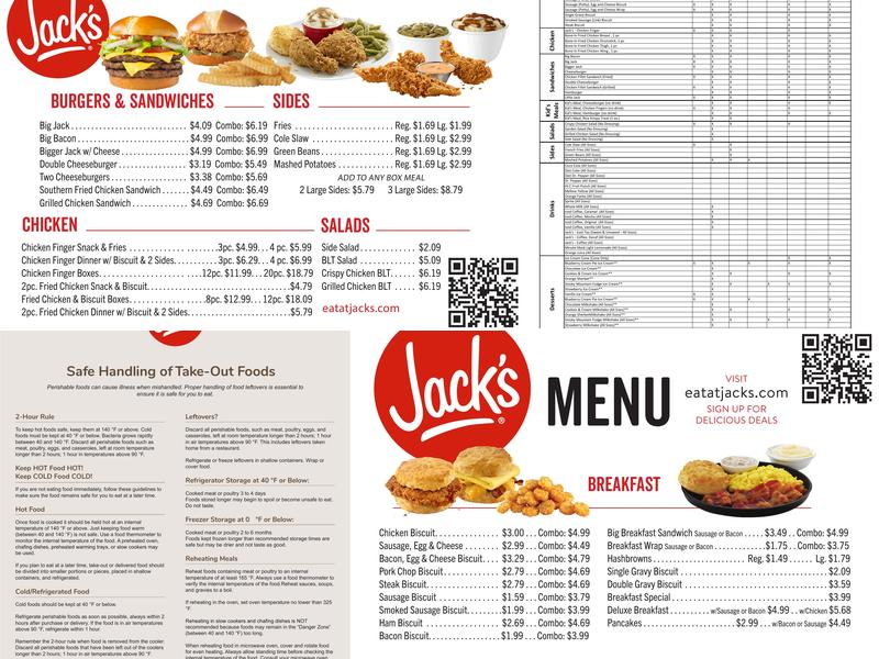 Jack's Menu