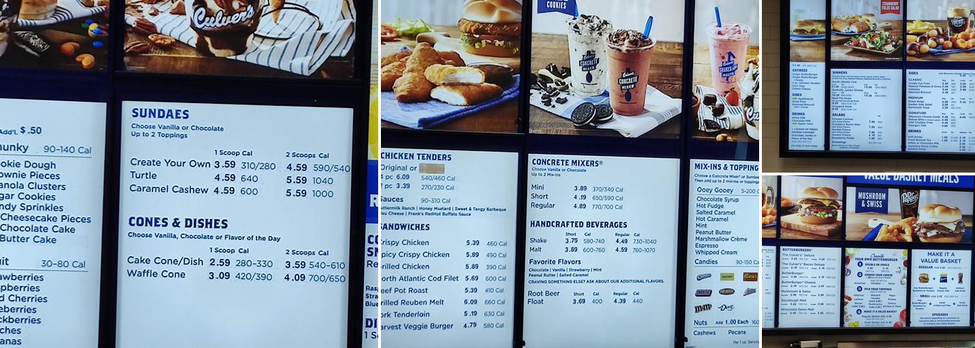 Culver’s Menu