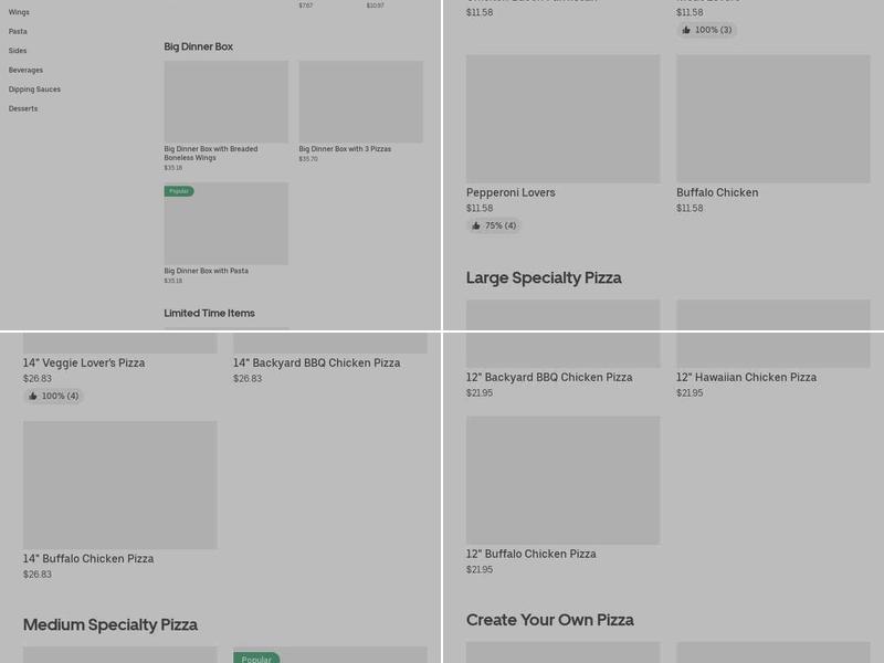 Pizza Hut Menu