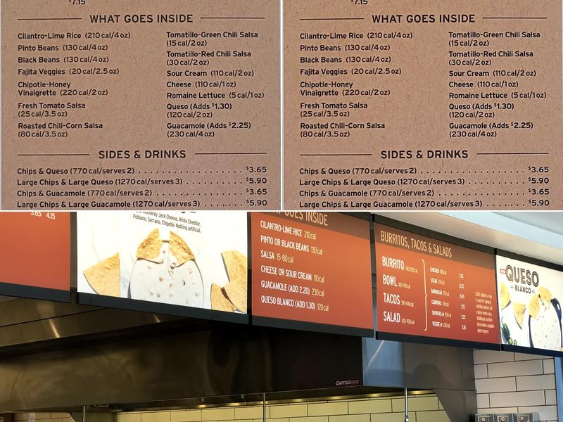 Chipotle Mexican Grill Menu