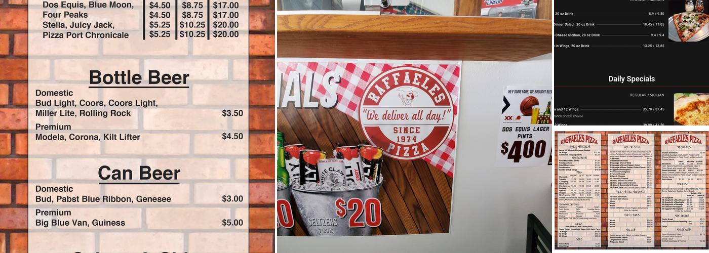 Raffaeles Pizza Menu
