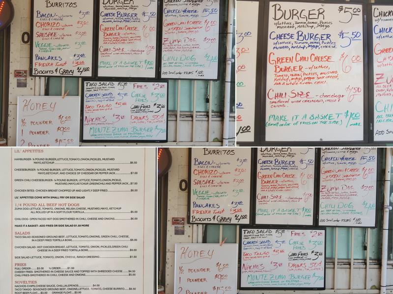 Montezuma Burger Haus Menu