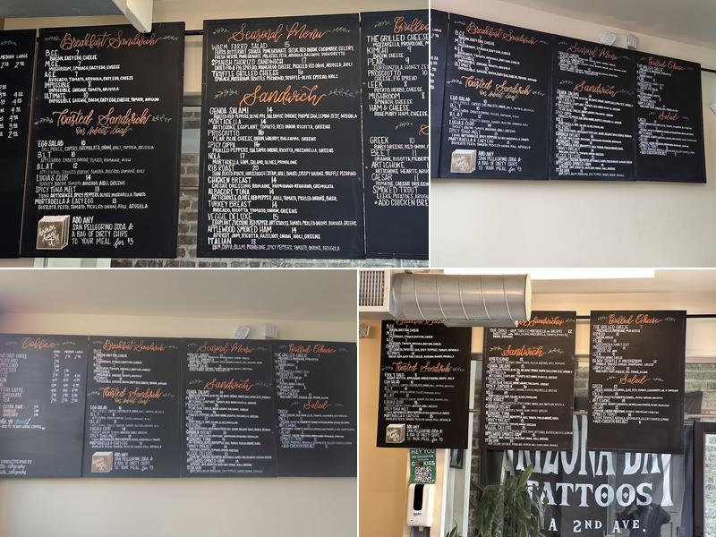 Lucia's Craft Sandwich Menu