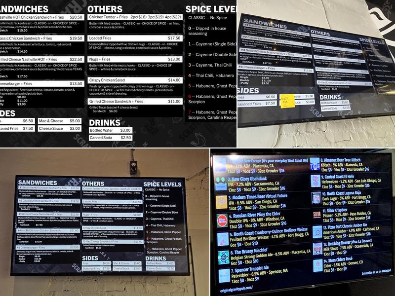 Scratch Cookery Menu