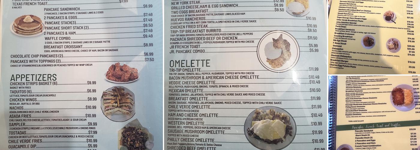 Willie's Cafe Reedley, Ca. Menu