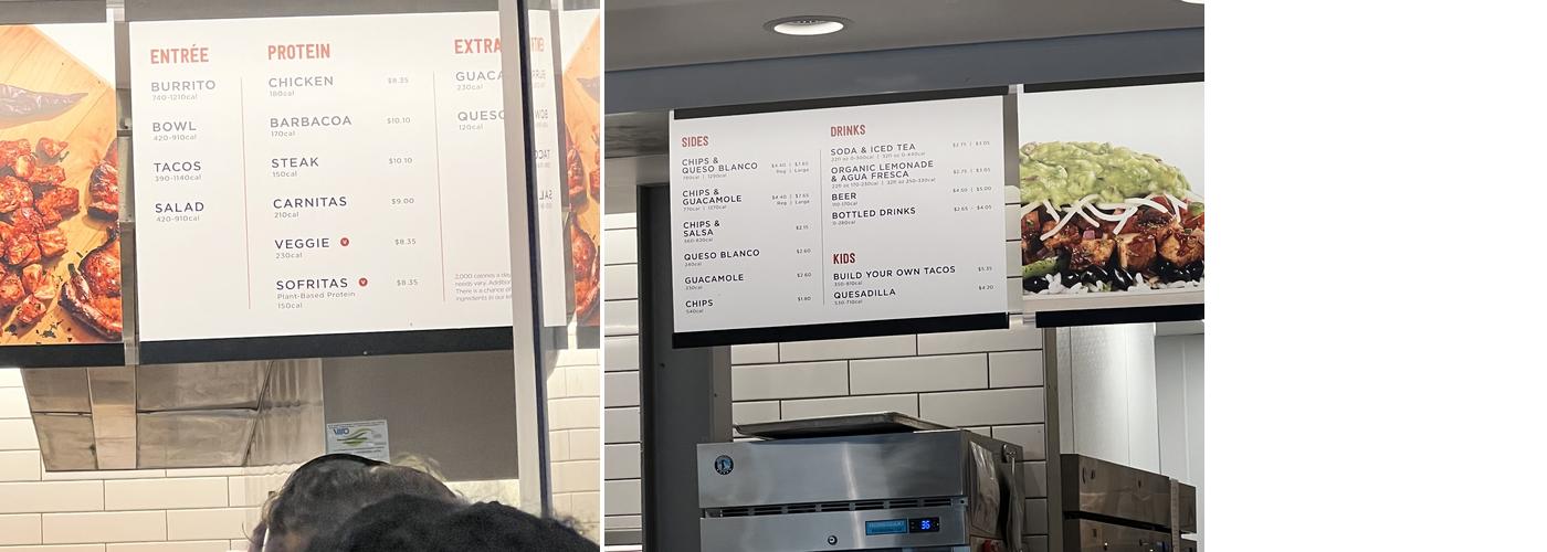 Chipotle Mexican Grill Menu