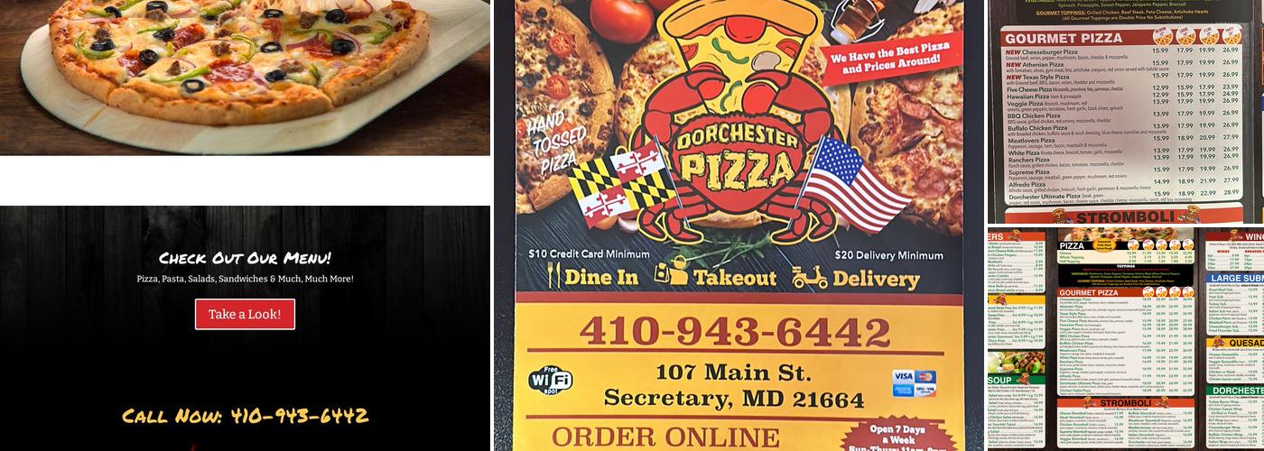 Dorchester Pizza Menu