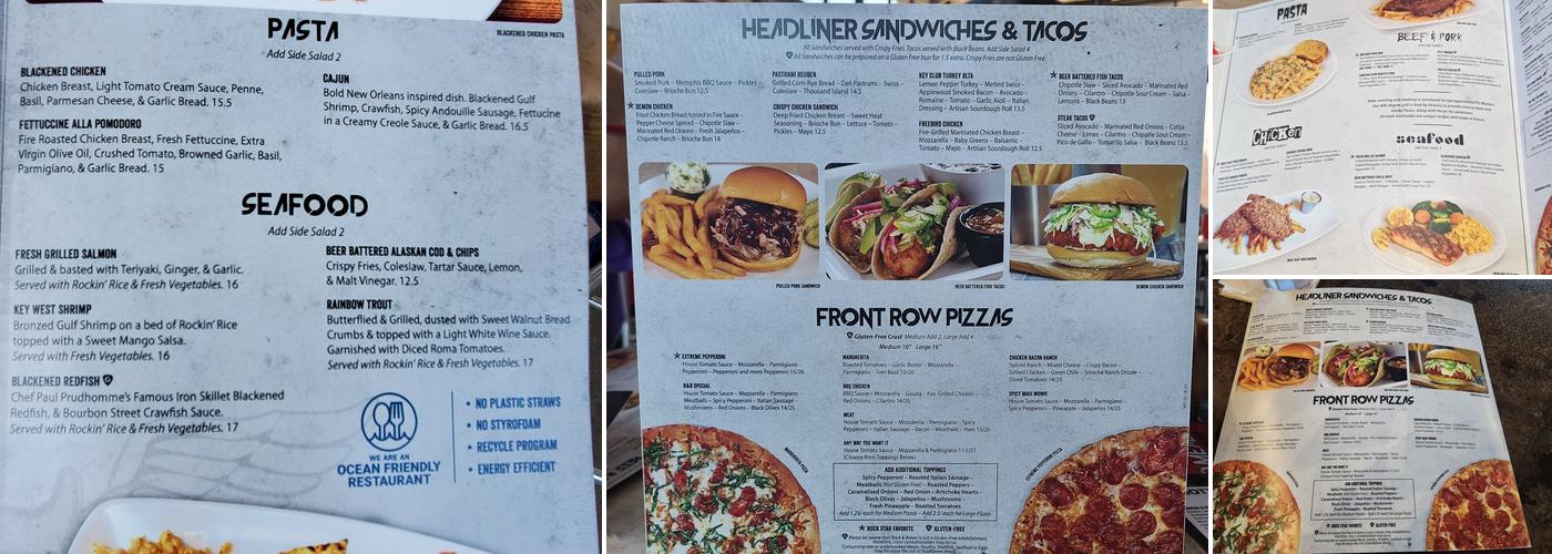 Rock & Brews Menu