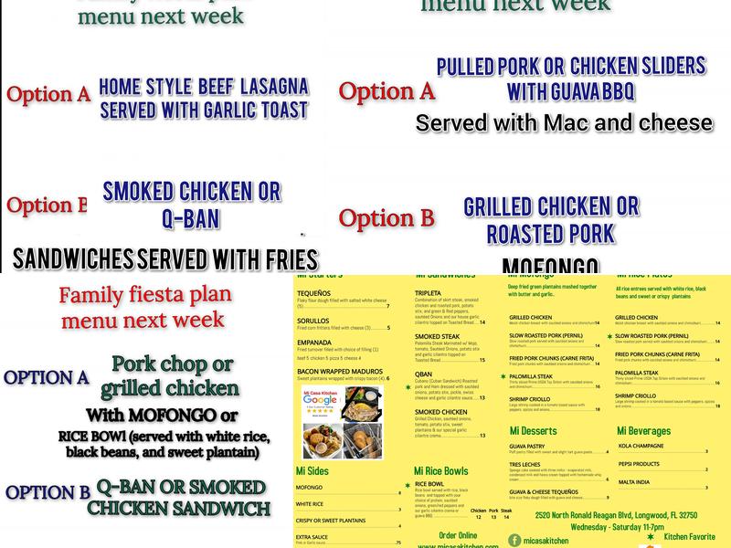 Mi Casa Kitchen Menu