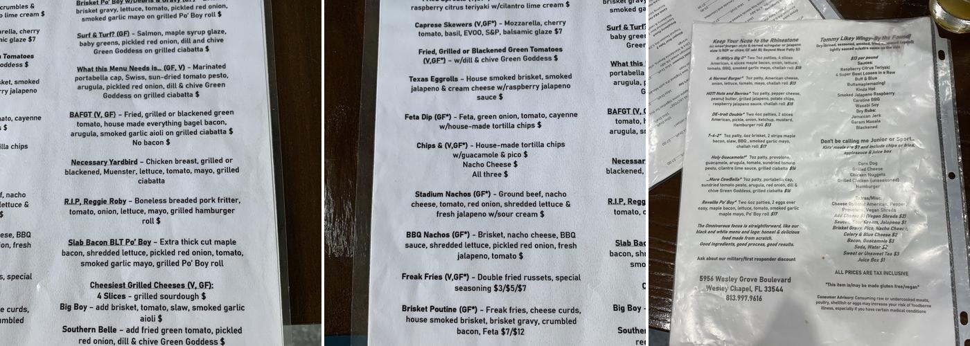 Double Branch Brewing & Bites Menu