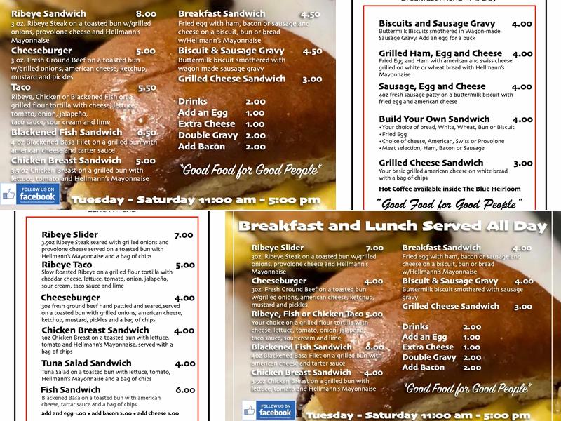 Double W Ribeye Wagon Menu