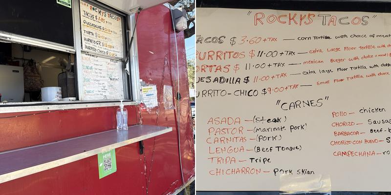 Rocky's Tacos Tampa Menu