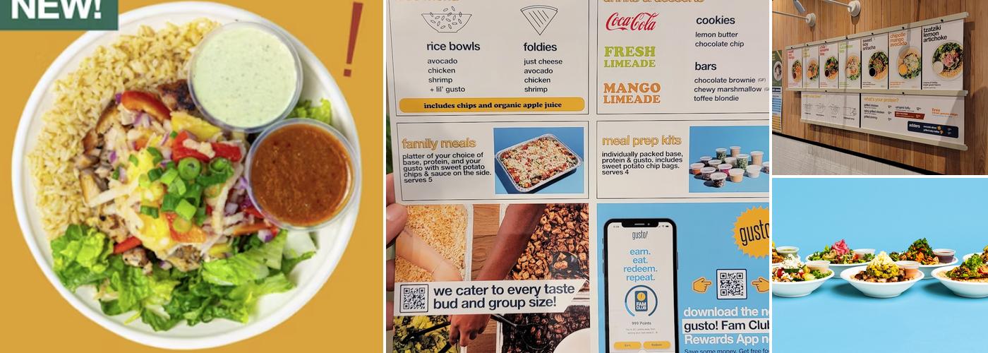 gusto! - healthy bowls & wraps Menu