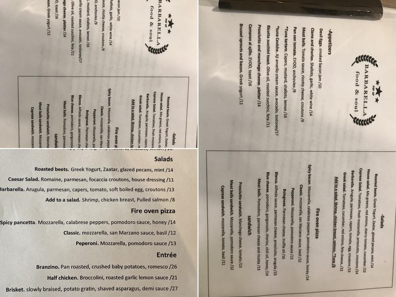 Barbarella Menu