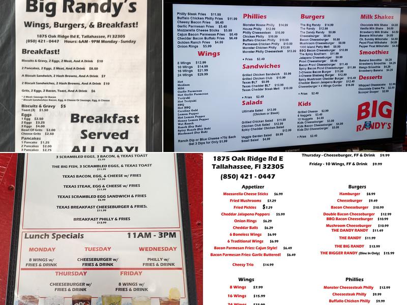 Big Randy’s Menu