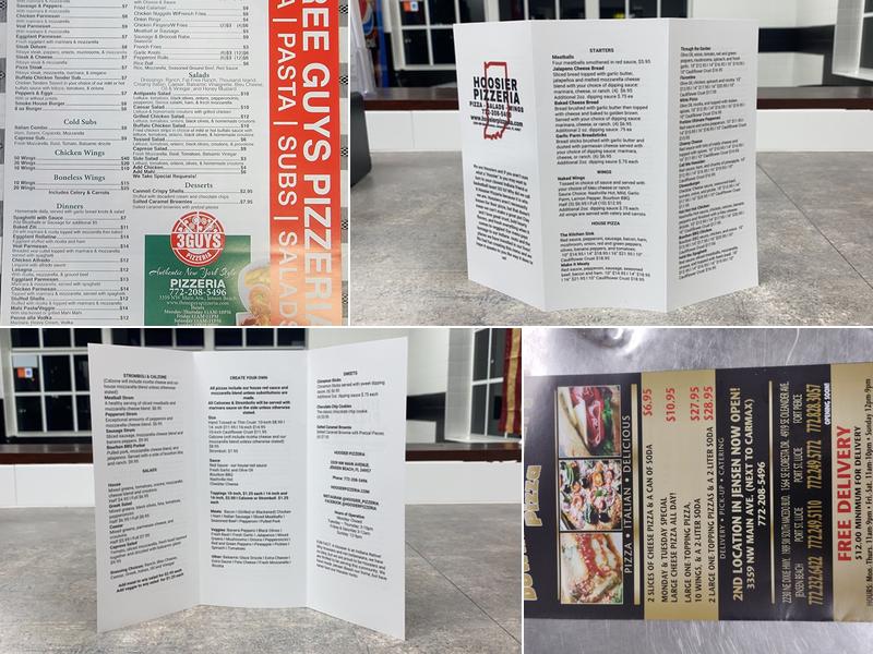 Downtown Benny's Pizza Menu