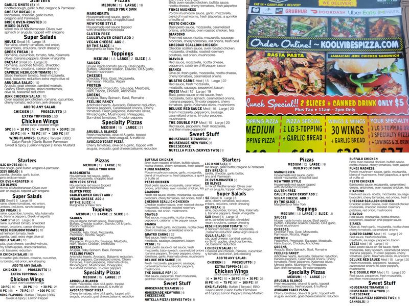 Kool Vibes Pizza & Wings Menu