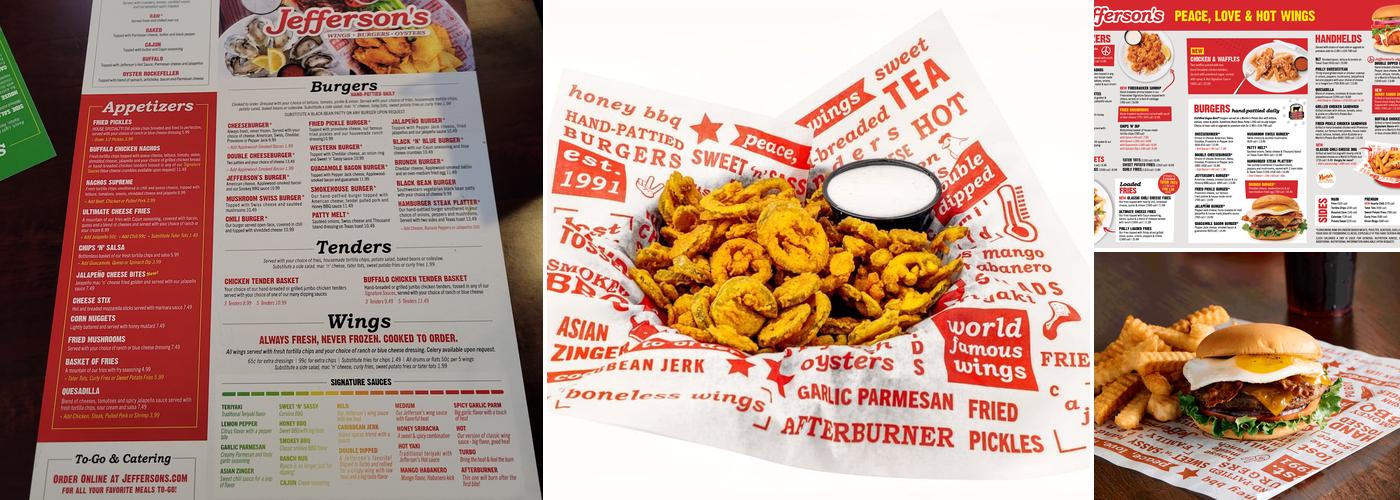 Jefferson's Menu