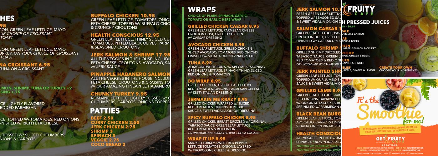 Get Fruity Cafe Menu