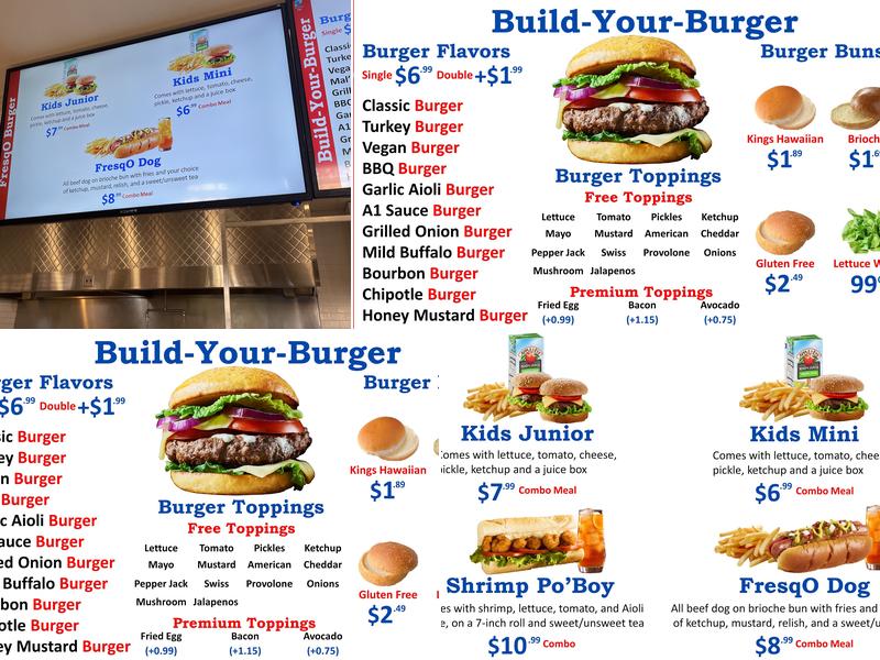 FresqO Burger Menu