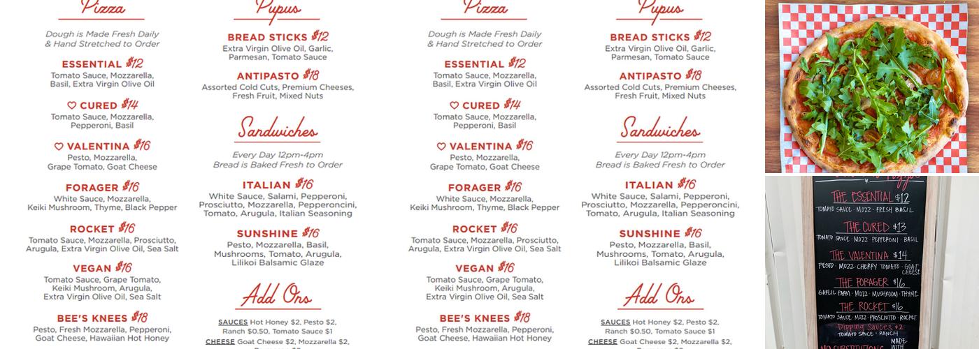 Valentina's Brick Oven Menu