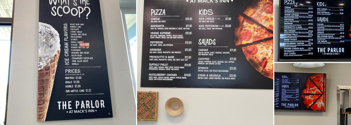 The Parlor at Mack's Inn Menu