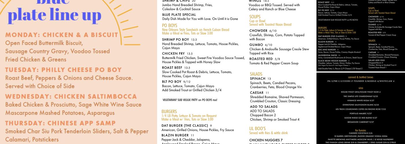 Frenchie's Menu