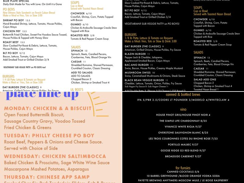 Frenchie's Menu
