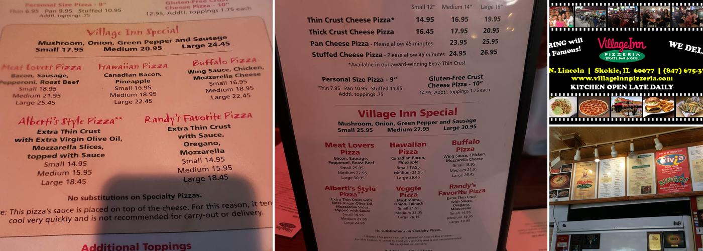 Village Inn Pizzeria Sports Bar and Grill Menu