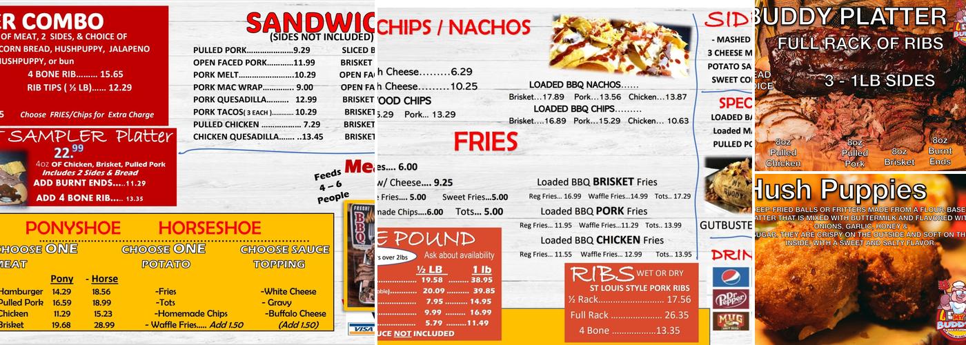My Buddys BBQ & Catering Menu