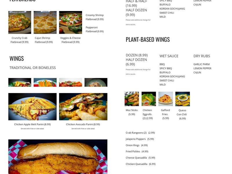 Sprockets Kitchen & Bar Menu