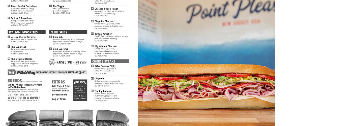 Jersey Mikes Menu
