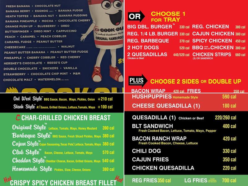 Cook Out Menu
