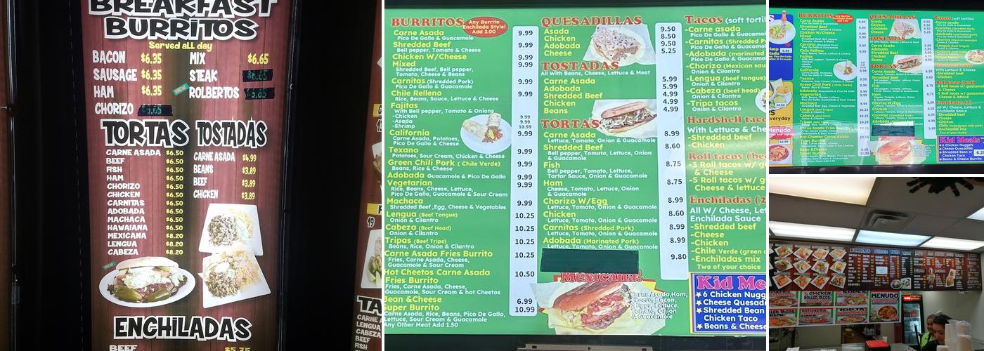 Rolbertos Menu