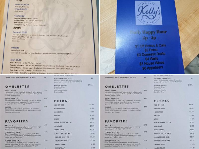 Kelly's Bar & Grill Menu