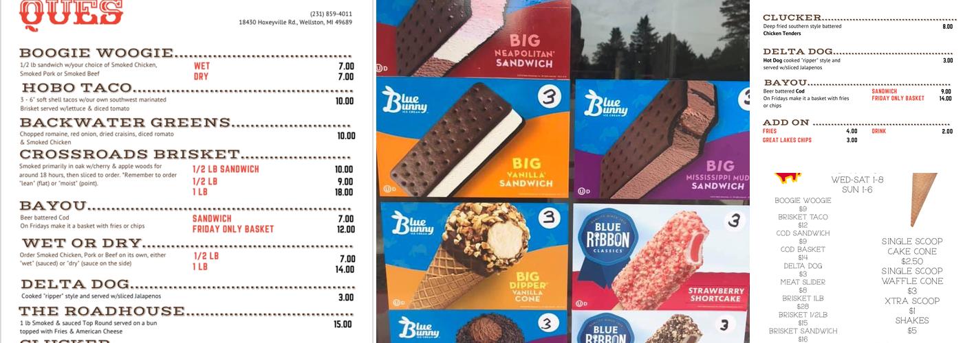 Blues Ques Menu