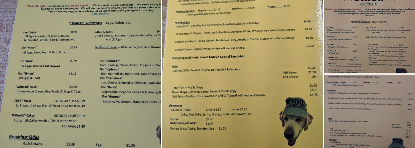 Dudley's Diner (The Original) Menu