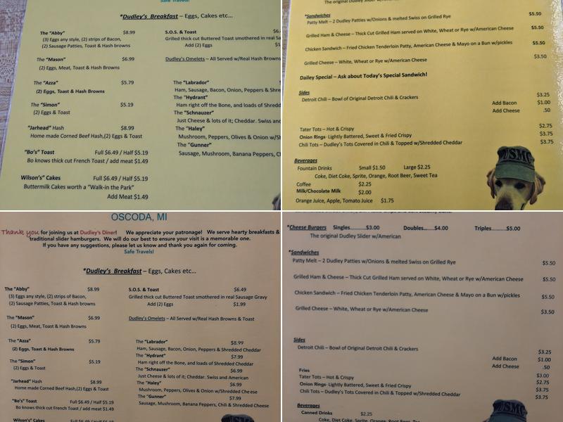 Dudley's Diner (The Original) Menu