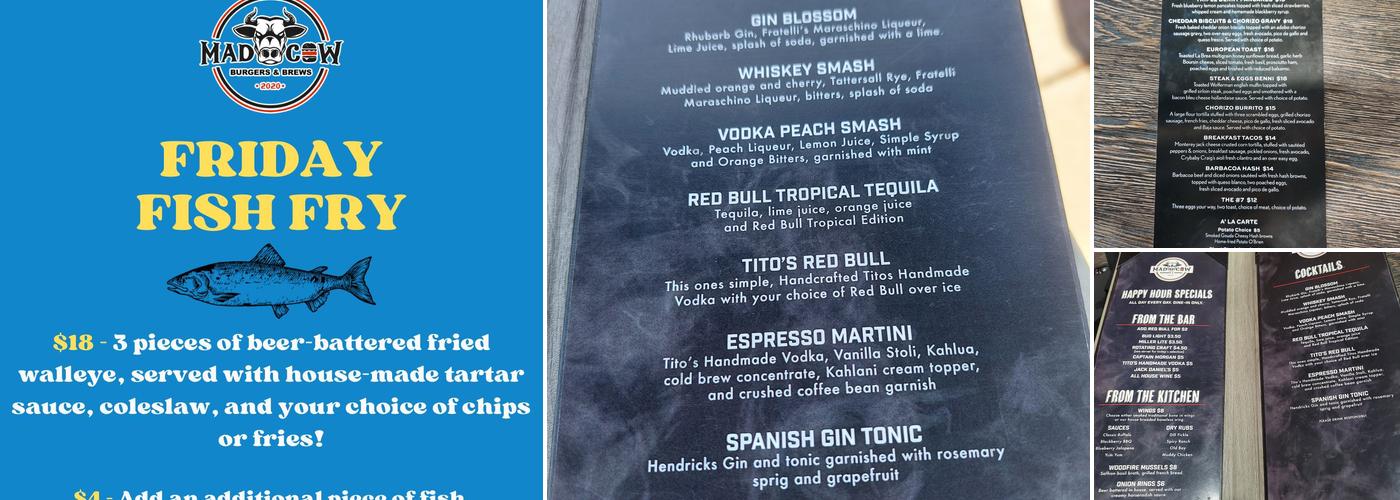 Mad Cow Menu