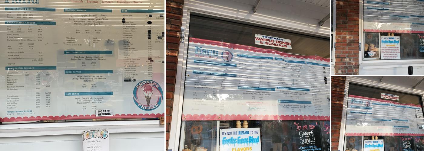 Frostee Freeze Menu