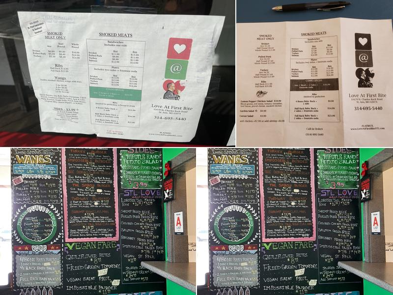 Love At First Bite Menu