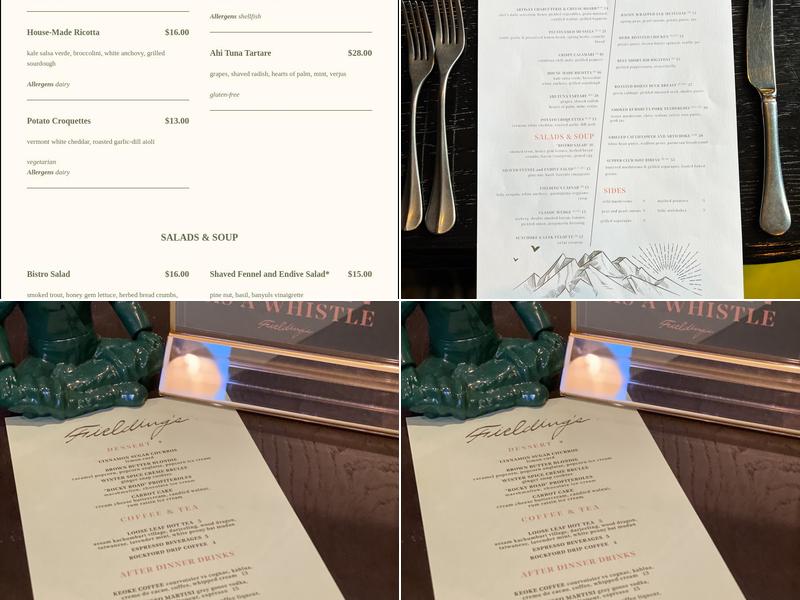 Fieldings Menu